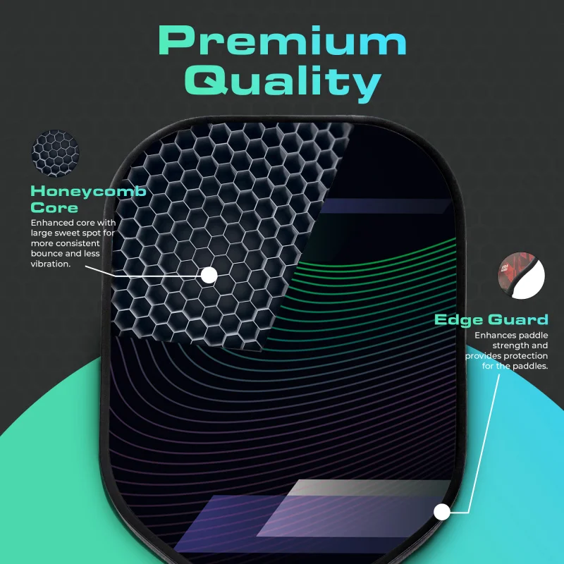 情熱の緑の線usapaPickleballパドル、グラスファイバー表面、高いグリットとスピン、エッジのないスポーツラケット、Pickleballパドル