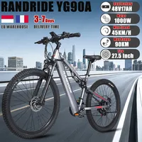 RANDRIDE YG90 Electric Bike 1000W 48V 17AH Aluminum Alloy Adult Full Suspension Ebike 27.5 Inch Hydraulic brake Electric Bicycle