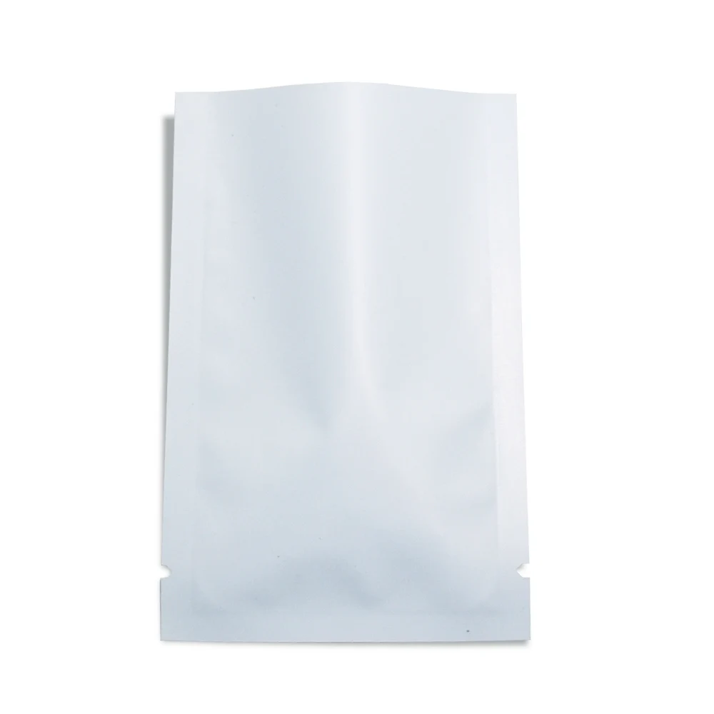 

Matte White Open Top Heat Sealable Vacuum Package Bags Cosmetic Food Powder Fertilizer Storage Aluminum Foil Pouch