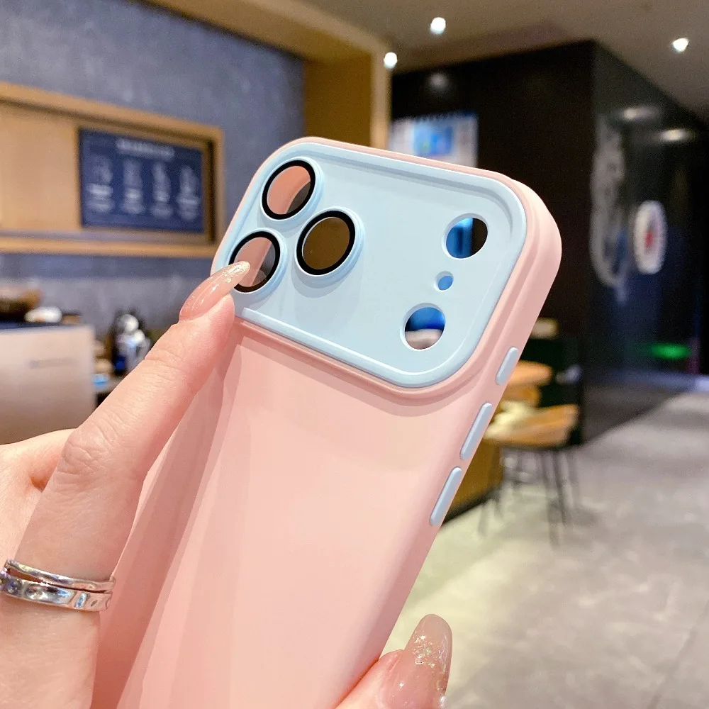 نافذة كبيرة مناسبة لهاتف آيفون 17 برو ماكس أبل 14 حافظة هاتف 15 موديل جديد 16 برو أنثى 13 زوجين 17 مساءً حافظة مضادة للسقوط