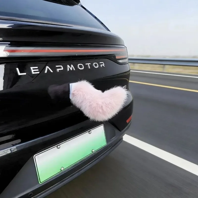 Car Tail Decoration Twitching Furry Tail Swing Car Exterior Rechargeable Ornament for Motorcycle Auto  Truck Vehicle