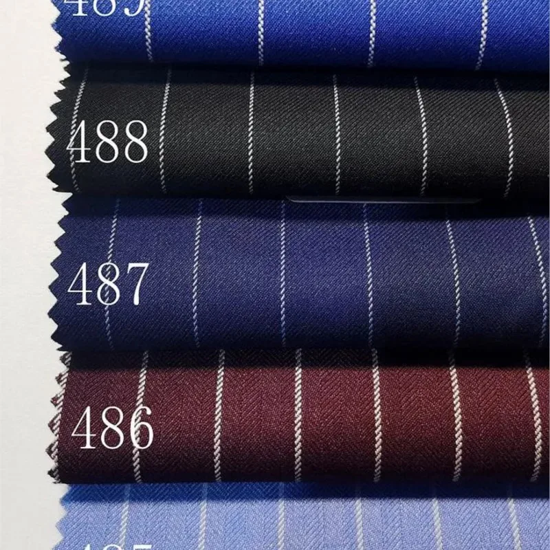 CyNew المضادة للتجاعيد شريط أبيض الملابس النسيج الربيع والخريف دعوى السراويل تنورة سترة القماش