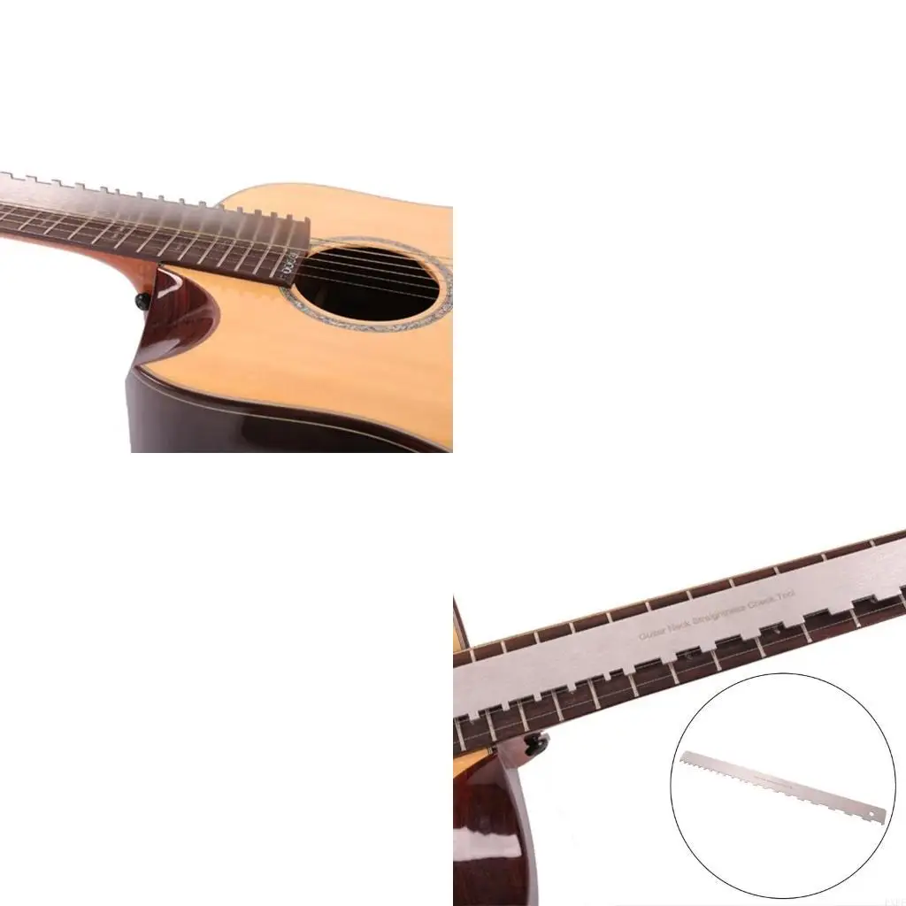 Single Scale Measuring Ruler Tool Fret Guitar Neck Notched Straight Ruler