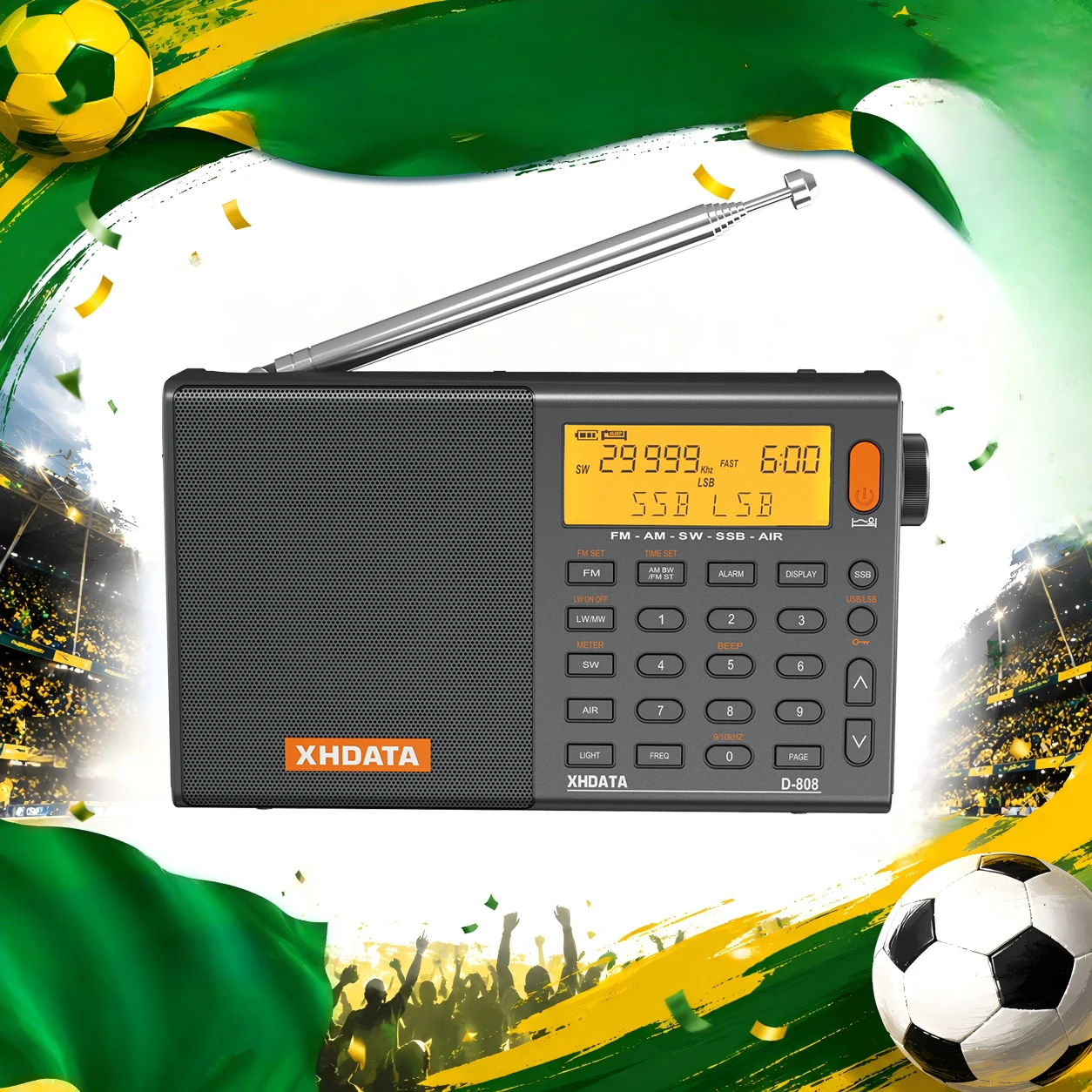 Rádio Portátil Xhdata D808 Envio Direto Brasil Estoque Br Am Fm Onda Curt Onda M - imagem 1