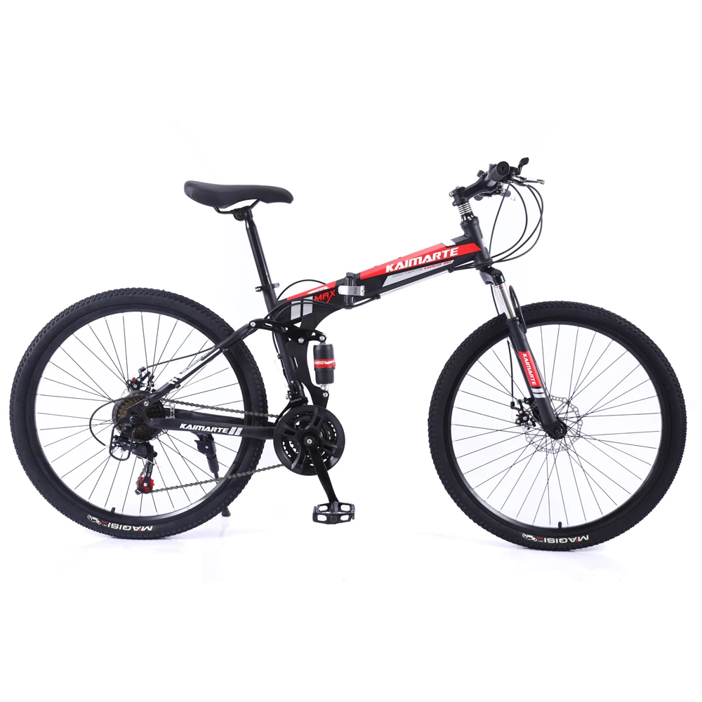 

Cheap 26 Inch 21-speed Folding Mountain Bike Full Suspension Bicycle for Adults