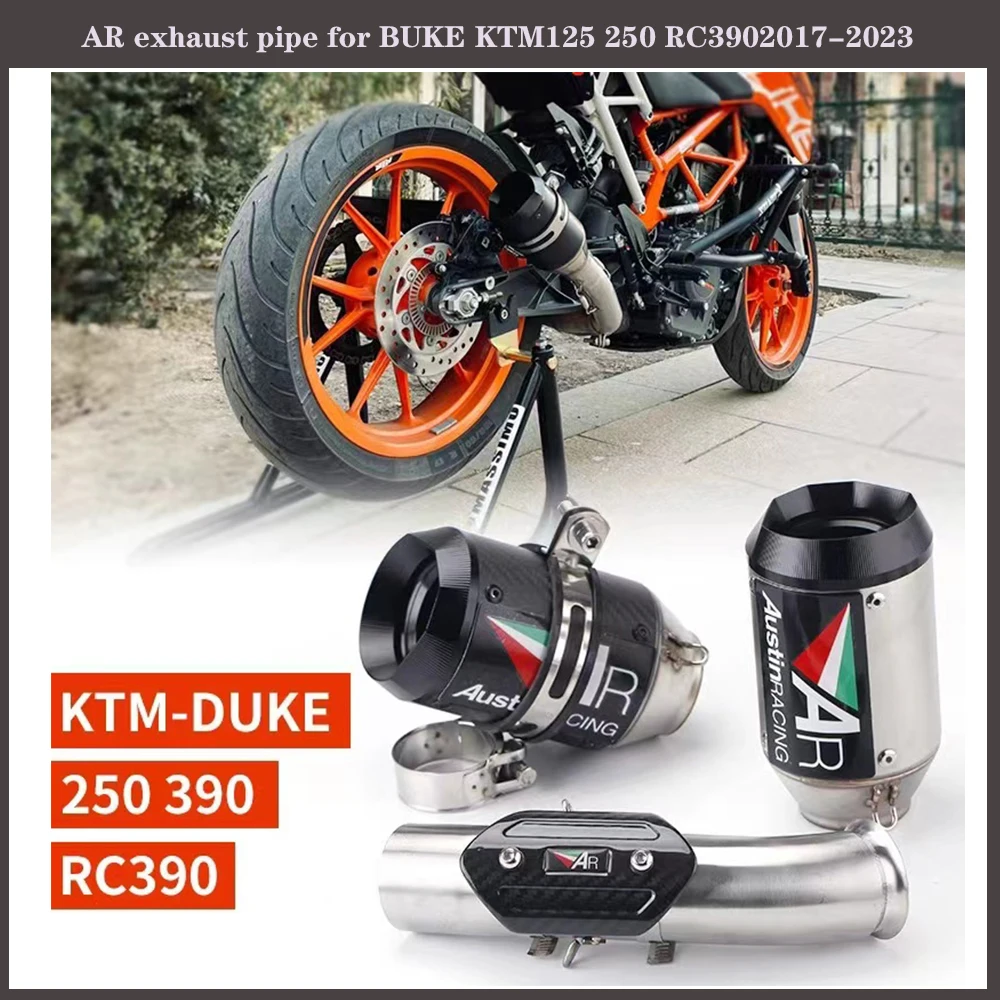 

51mm Motorcycle muffler AR exhaust pipe carbon braze guard cover for BUKE KTM125 250 RC390 2017 2018 2019-2023 with DB Killer