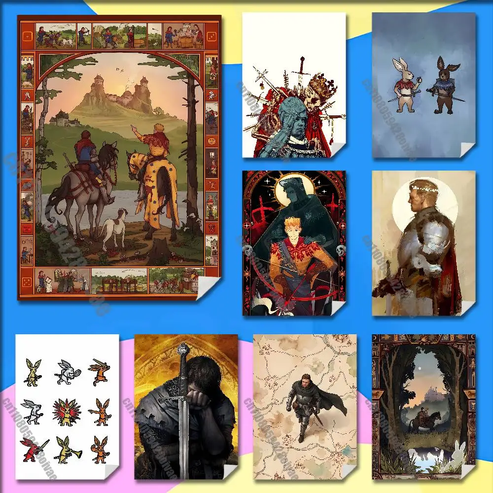 

For K-Kingdom Come Deliverance Hans Henry KCD 2 Poster Sticker Paper Home Decoration Self-adhesive Souvenirs Playbill Cover