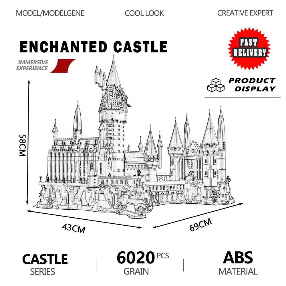 Bloques de construcción de Castillo para niños, juguete de ladrillos mágicos, películas de montaje de Hogw, juegos grandes, bricolaje, mundo encantado, regalos, 6000 piezas