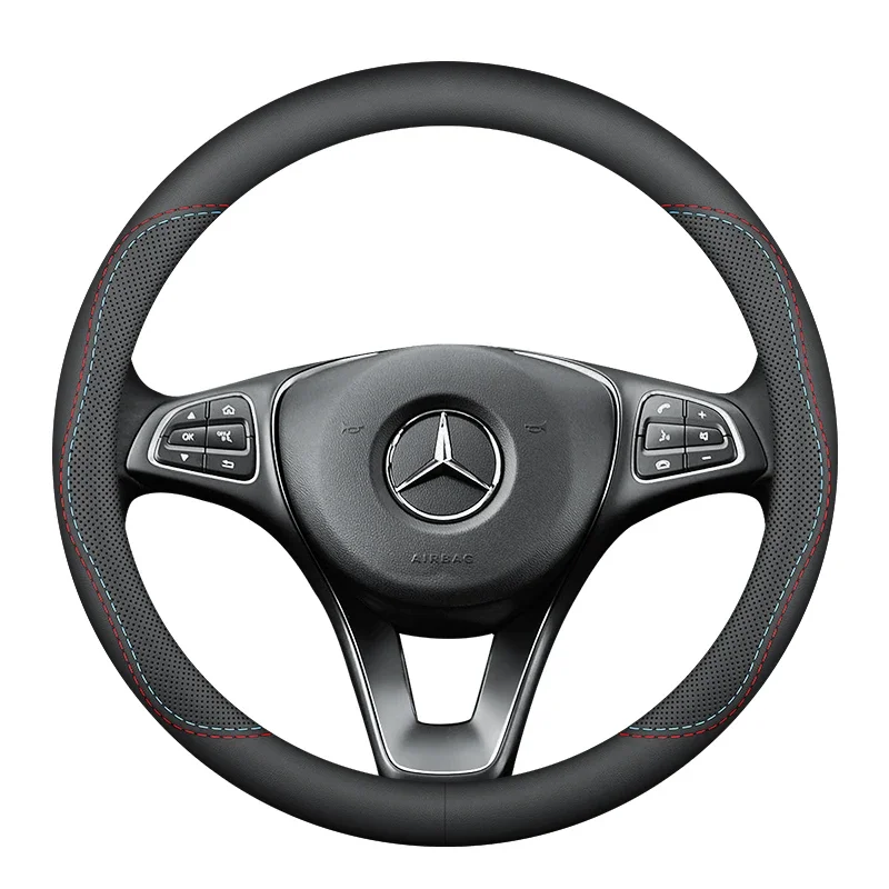

Car Leather Steering Wheel Cover for Mercedes-Benz S GLE GLE GLC E GLA 250e 300e 500e 600e 350e 450e 400e 38cm Accessories