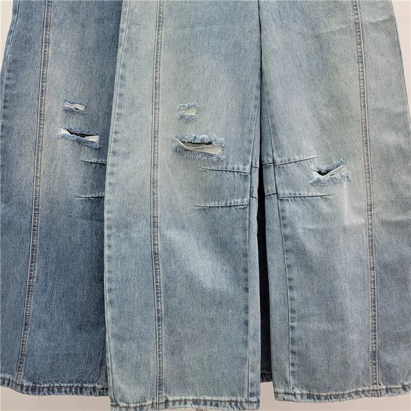 ANJY 2026 All'inizio della Primavera Nuove Donne di Modo Lavato Strappato Streetwear Jeans Distressed Versatile Alla Moda Loose Fit Pantaloni In Denim A17244