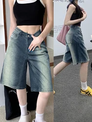 Y2kOmbreWashLooseEditionstreetwearKnee-lengthdenimShorts Jorts, Women'sjeansand Clothing