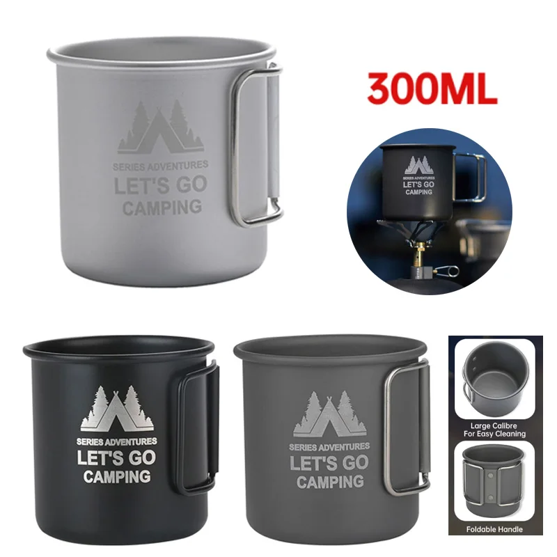 

300ML Camping Mug Aluminium Alloy Folding Cup Nature Hike Mug Ultra-Light Camping Travel Water Cup Outdoor Camping Cookware