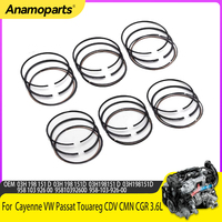6X Piston Rings Set for Cayenne VW Passat Touareg CDV CMN CGR 3.6L 03H198151D