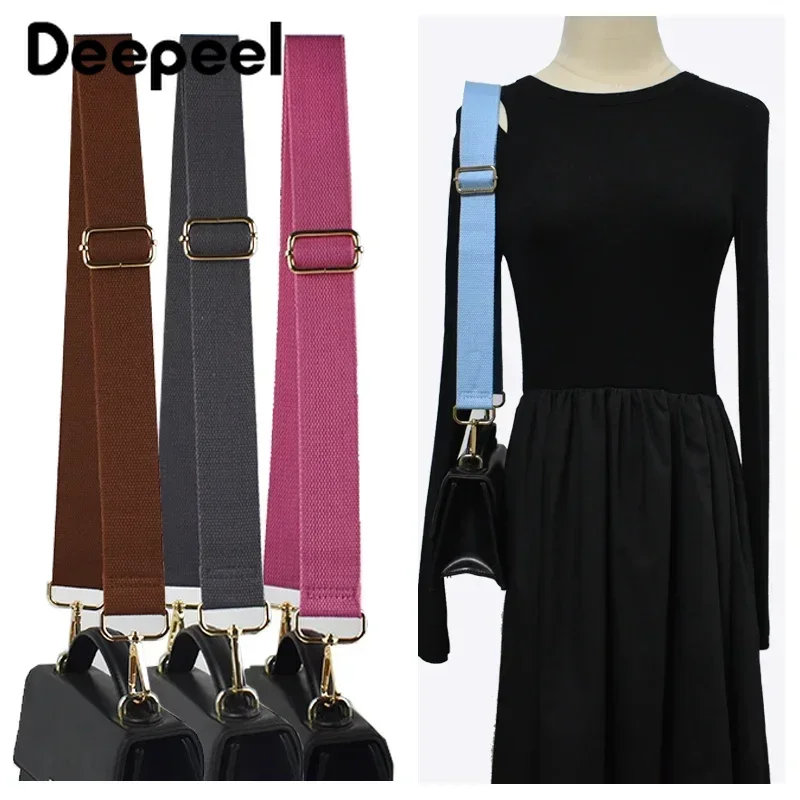 2Pcs Deepeel 38mm Canvas Bags Strap 80-140cm Adjustable Women's Handbag Replace Wide Shoulder Straps Crossbody Bag Accessories
