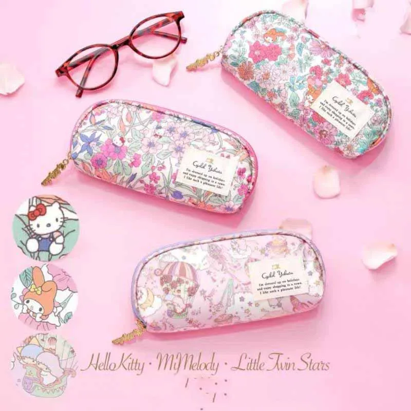 

Mision Glasses Storage Bag Cute Hello Kitty My Melody Anime Cartoon Waterproof Pen Case Halloween Christmas Couple Gift for Girl