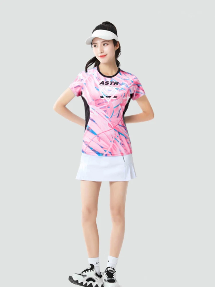 New Fashion Women Badminton Training Slim Shirts Breathable Quick Drying Table Tennis Short Sleeve Sportswear Gym Outwork Skirt