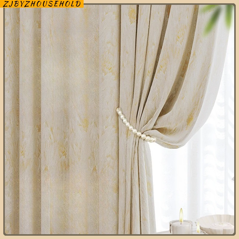 Chenier Gilt Curtains Blackout Bedroom Premium French Cream Style Living Room Light Luxury Premium Curtains