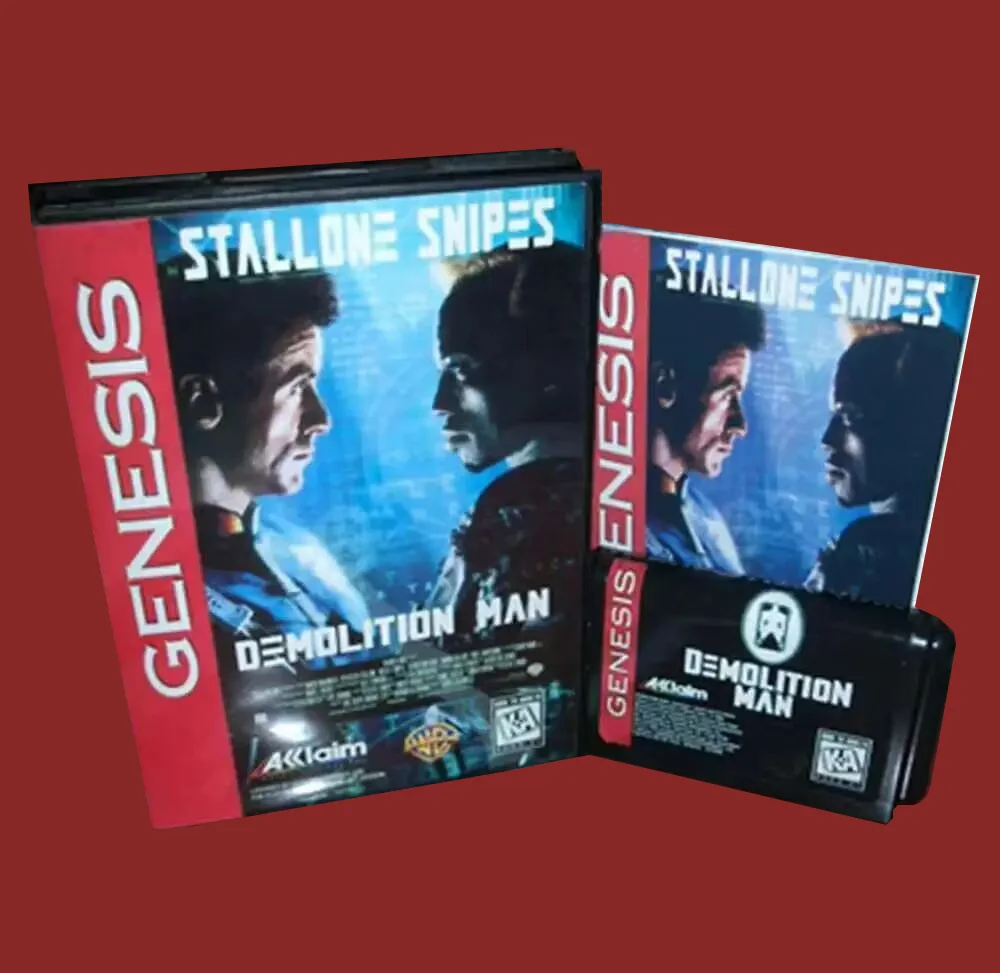 رجل الهدم مع صندوق وخرطوشة يدوية لنظام ألعاب Sega MD 16 بت