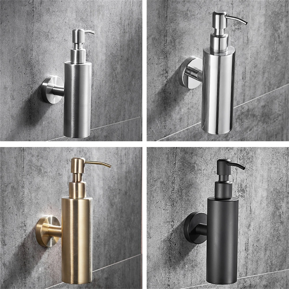 

6pcs 21x9.5x5cm Stainless Steel Wall Mounted Soap Dispenser Pump Bottle Bathroom Accessories 250ML Soap Dispenser Pump Bottles