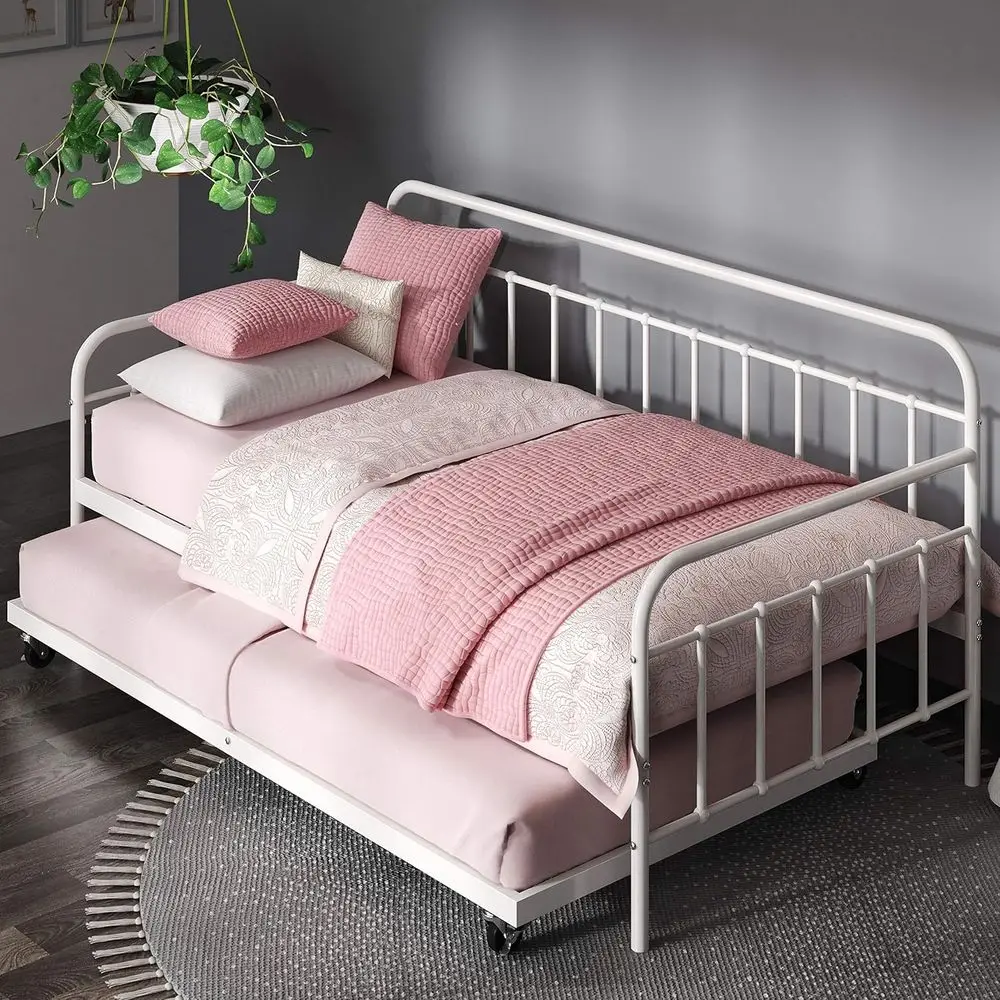 Zinus lorence Twin Daybed and TrundlSet/Premium Steel Slat Support/Daybed and Roll Out Trundle/Accomates Twin Size Mattres Sold