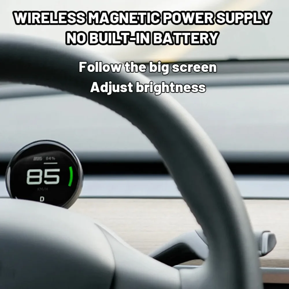 Wireless Magnetic Charging Car Code Meter for Tesla Model 3 Y Code Meter Aluminum Alloy Material Car Charging Phone Mount