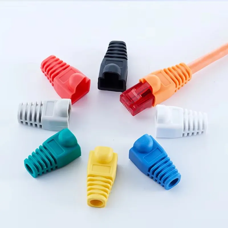 

20/50/100 шт. разноцветные ботинки CAT5E CAT6 RJ45 Ethernet сетевой кабель для снятия натяжения кабельный разъем крышка