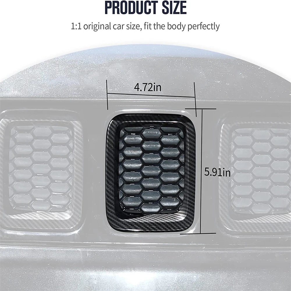 

​Grille Inserts ABS Front Grill Cover Exterior Accessories for Compass MP 2017-2020 Carbon Fiber Finish