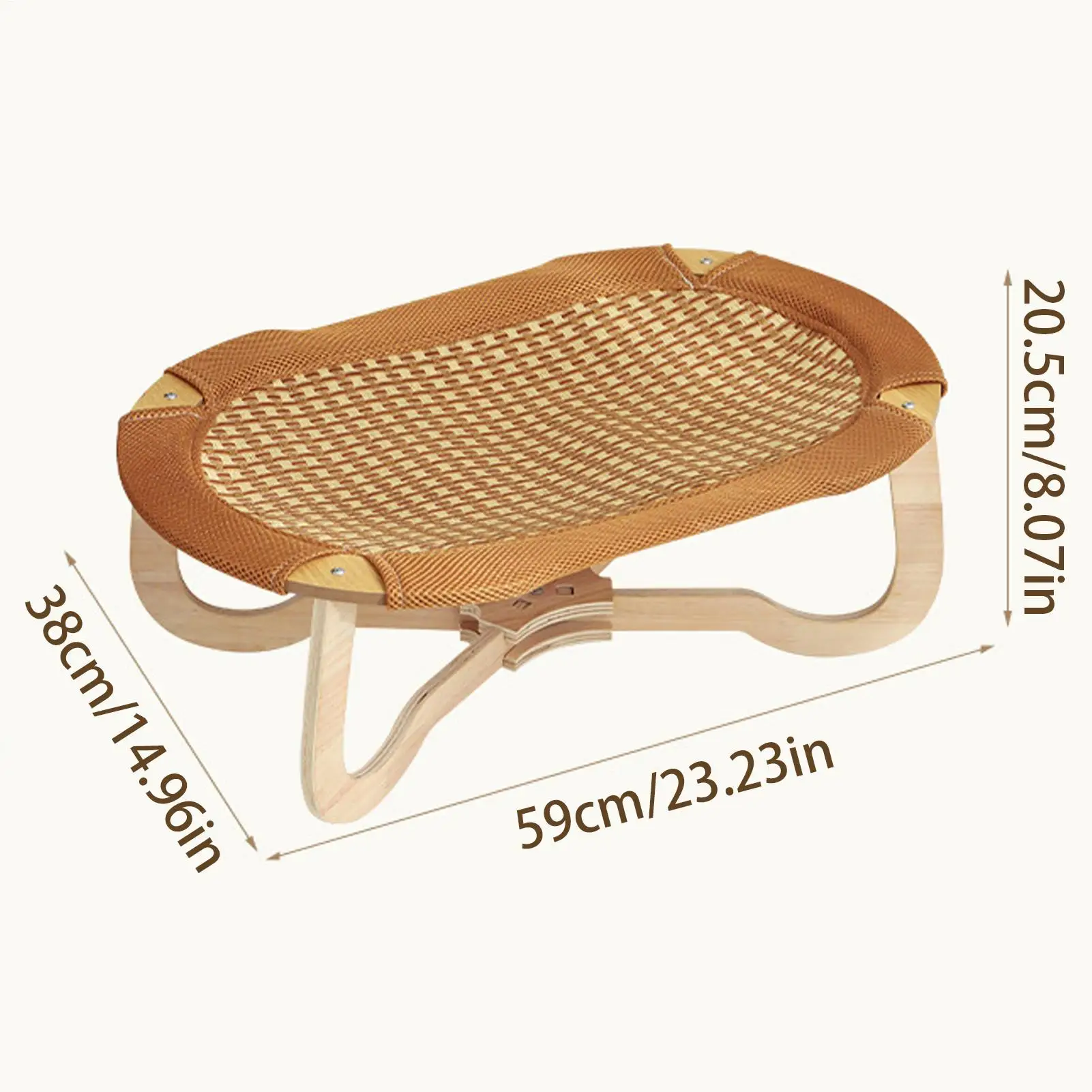 Indoor Cat Rattan Bed Indoor Cats Cooling Chair Raised Rattan Scratch-Resistant Furniture Kitten Sleeping Pad For Hot Days