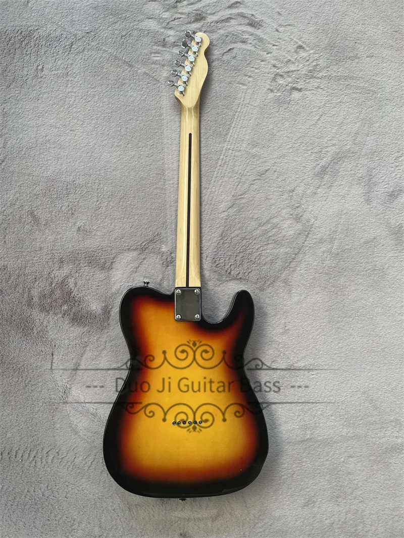 Left Hand Electric Guitar Sunburst Guitar Basswood Body Maple Neck HH Pickups Fixed Bridge Big Pickguard