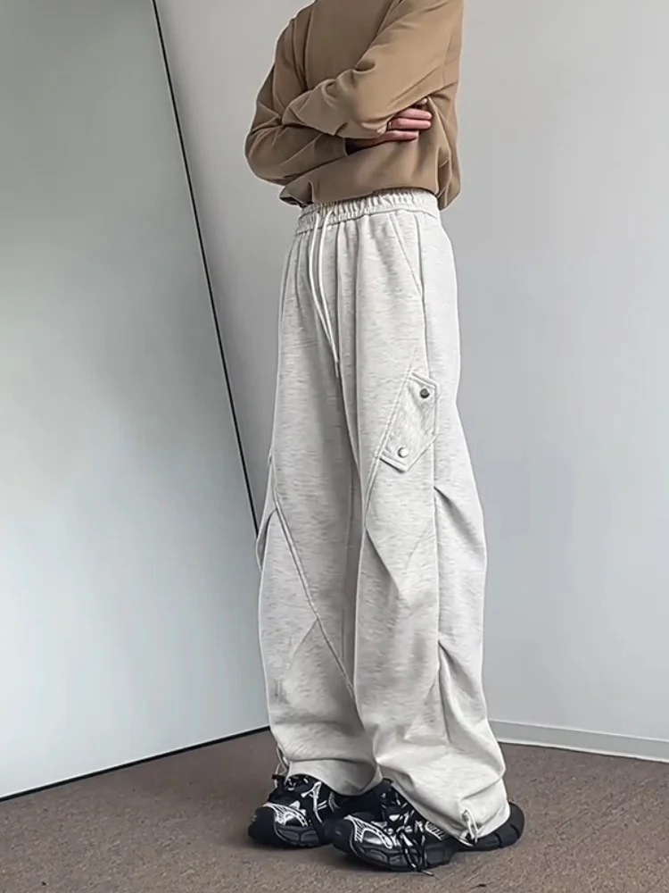 

Мужские брюки на флисовой подкладке, свободные спортивные повседневные брюки, осенне-зимние, модные, брендовые, в стиле милитари, рабочие брюки-карго