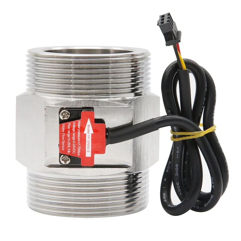 2 inch Rvs Waterstroomsensor Flowmeter 1.75MPa DC3.5 ~ 24 V NPN Hall Turbine Flow Switch Sensor