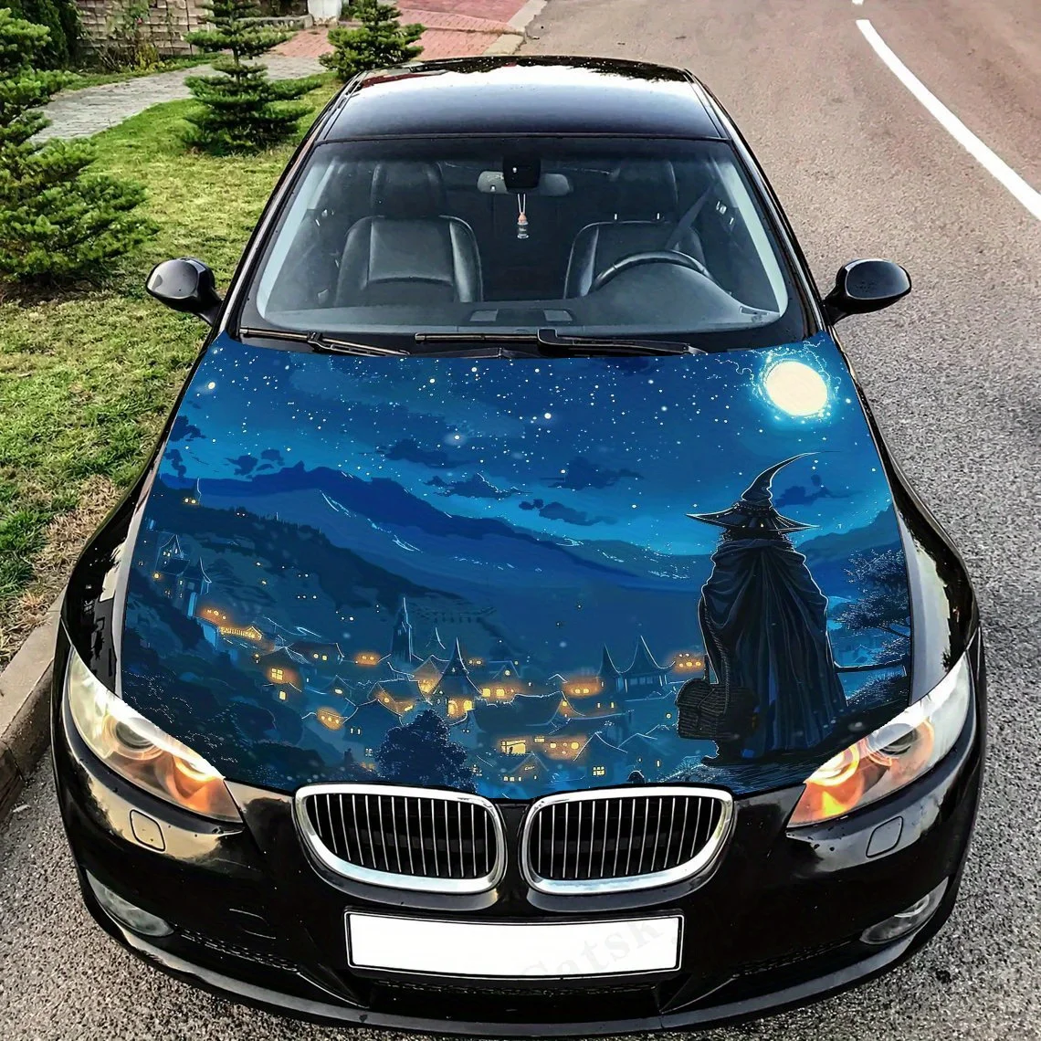 Magical Countryside Holika Car Hood Decal,Self-Adhesive PVC hood Sticker Decor Scratch Resistant Protect,Auto Accessories Gift