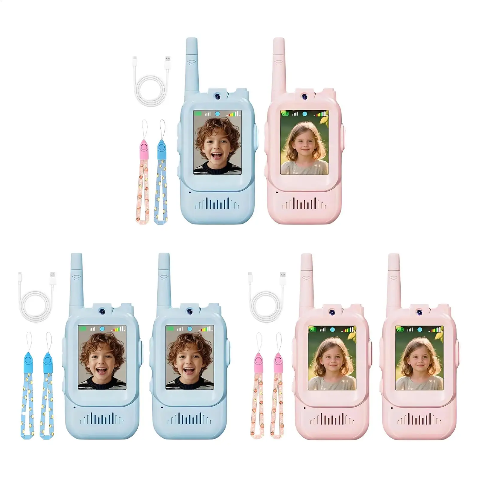 Video per bambini Walkie Talkie Radio bidirezionale Citofono Giocattolo Schermo HD Cambia voce 4 modalità Giocattoli di comunicazione wireless per ragazzi e ragazze