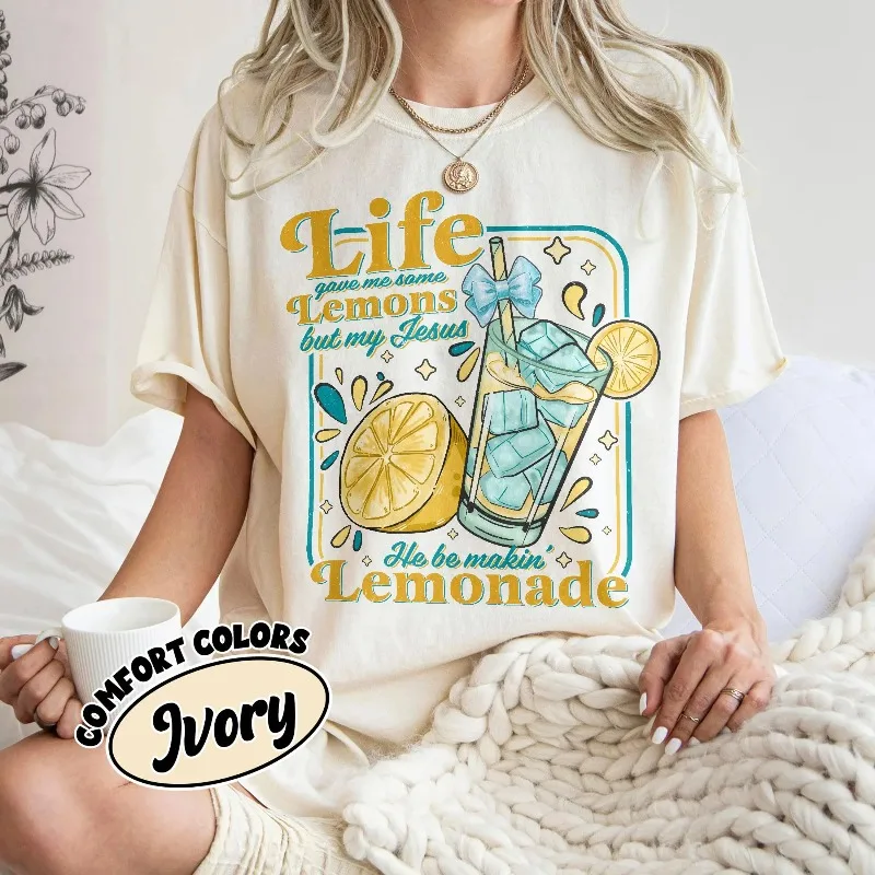 Autumn New Base Shirt Unisex T-shirt My Jesus Be Makin' Lemonade Tee, Faith Quote, Child Of God, Youth T-shirts