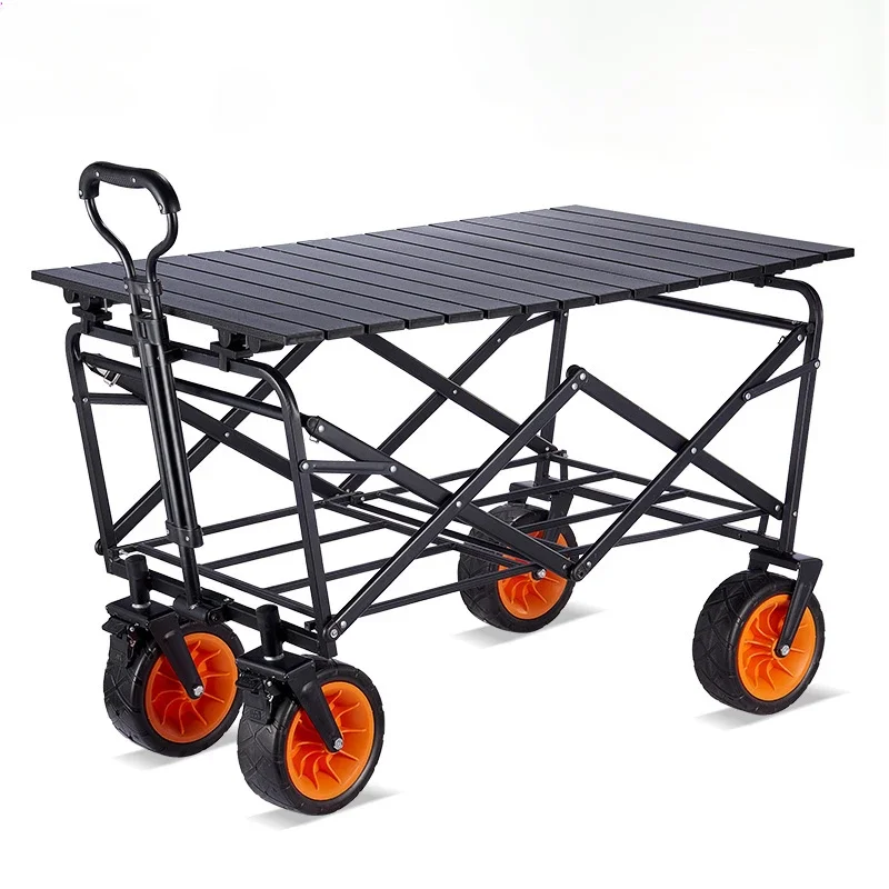 Modern Garden Carts Outdoor Camping Cart with Wheels Garden Supplies Folding Cart Picnic Fishing Shopping Cart Portable Trailer