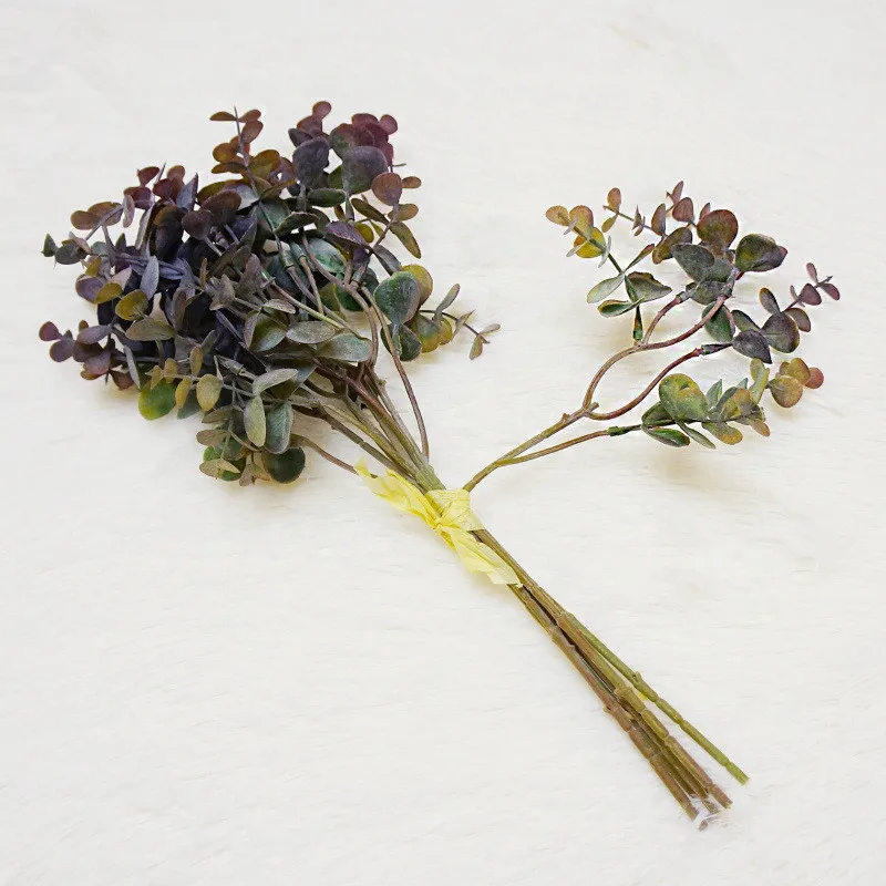 6 Zweig 36 Köpfe Eukalyptusblatt Künstliche Pflanzen Blumenstrauß für Wohnzimmer Dekoration Braut Hochzeit Vasen Blumen Blumenstrauß Dekor – Detail 6
