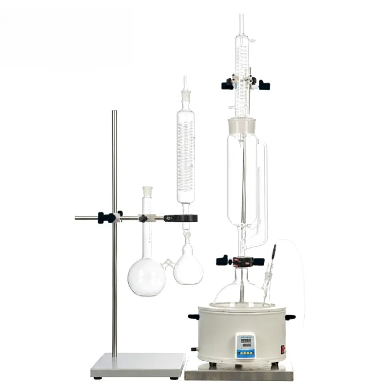 All-glass grind joint stainless steel 2L 3/6 unit Soxhlet extractor for extraction of active compounds from natural products