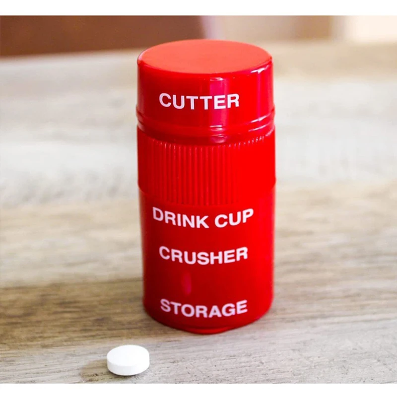 كسارة حبوب التخييم الخارجية المحمولة 2 في 1 أداة القطع والطحن الإبداعية للحبوب والفيتامينات مع كوب ماء قابل للفصل #1