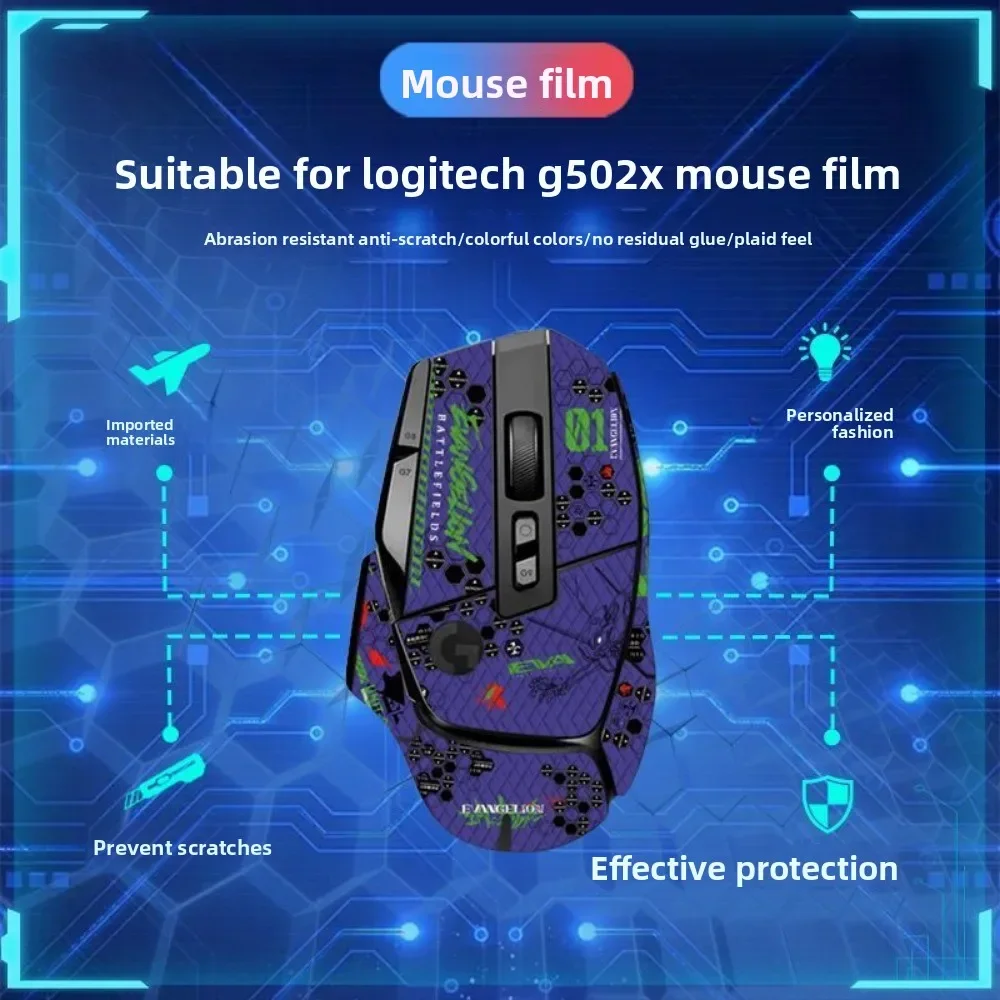 Stiker Mouse Anti Selip Kulit Mouse DIY untuk G502X /G502X PULS /G502X LIGHTSP Pita Pegangan Anti Selip Mouse Gaming Bantalan Tahan Keringat
