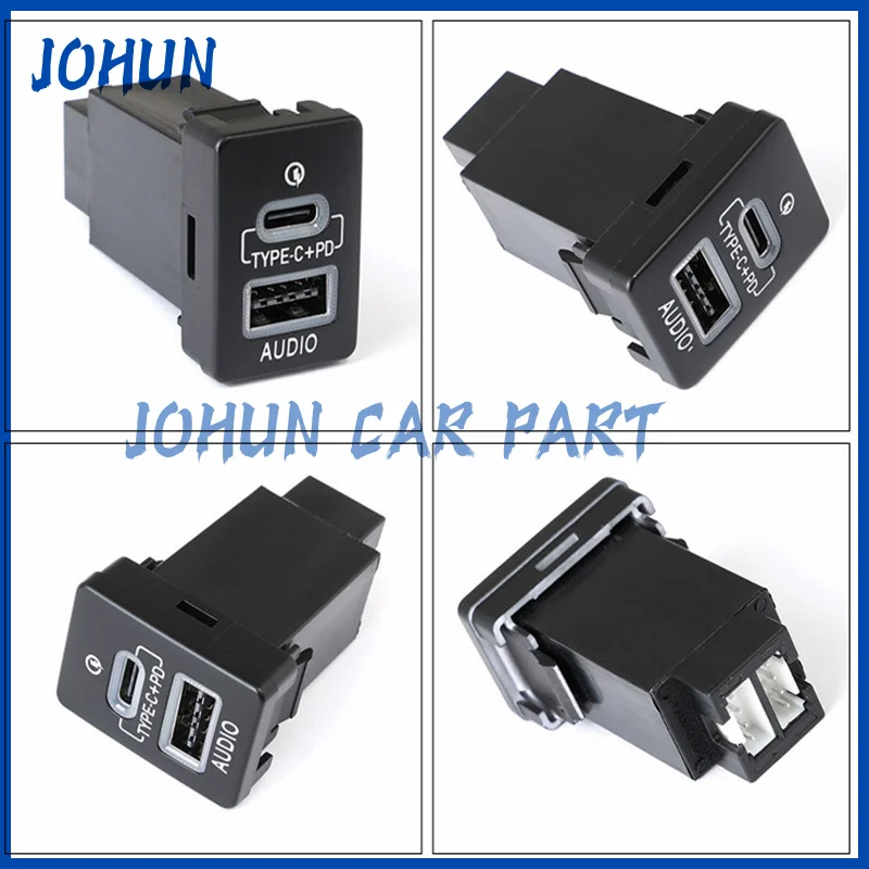 Car Quick Charger Dual USB QC3.0 Type C PD Interface Socket Auto Phone Fast Charging Adapter Button For Toyota New Model New