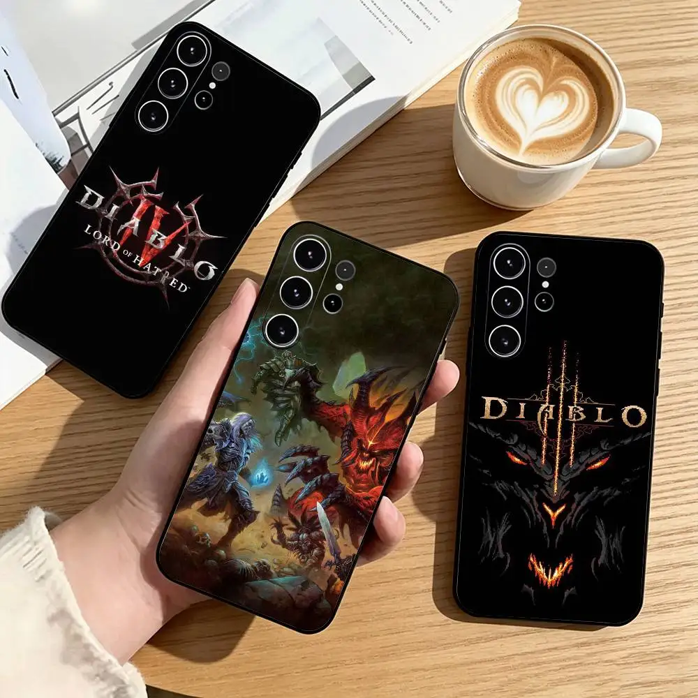 Funda de Silicona Negra Suave Diablo IV L-Lilith Inarius para Samsung S25, S24, S21, S22, S23, S30, Ultra, S20, Plus, Fe, Lite, Regalo