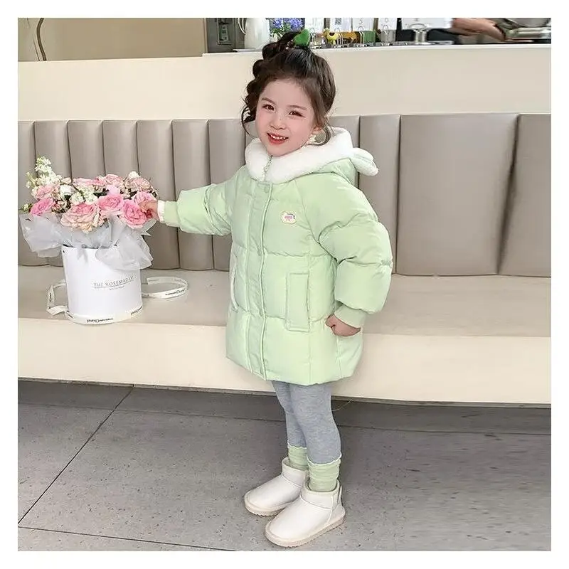 New Fashion 2025 Winter Girls Thickened Cotton Padded Jacket Super Cute Fashionable Coat for Baby Kids Cold Weather Outerwear