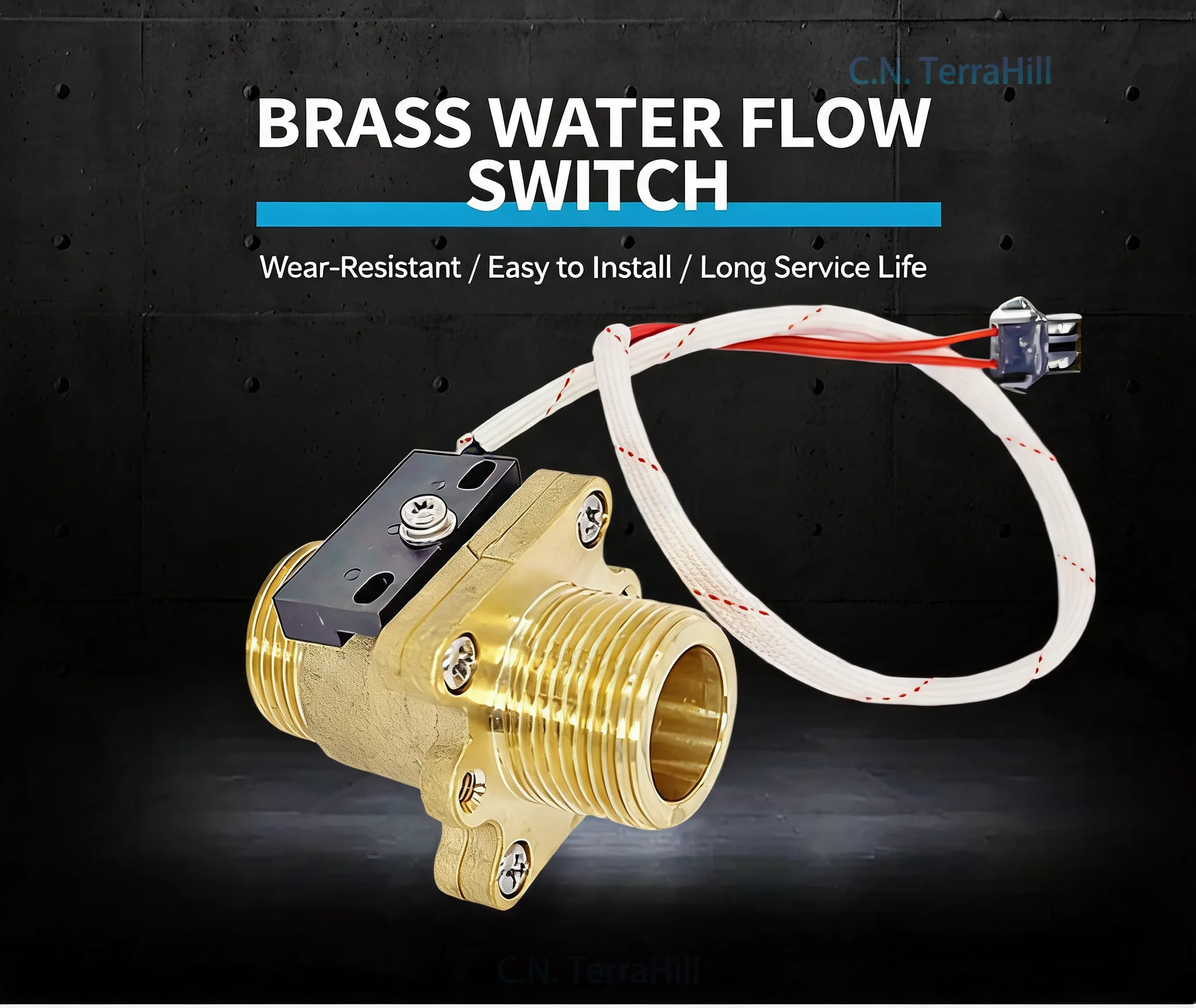 Wall Mounted Boiler Water Flow Switch 6 Points N20 with Fixing Hole, Hot Water Heater Flow Sensor, Energy Saving