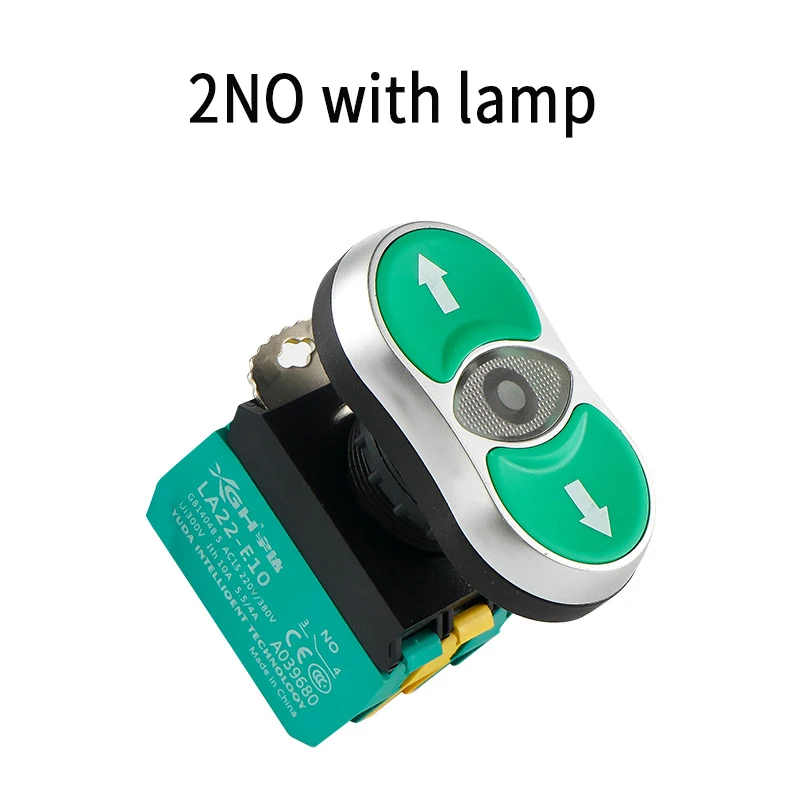 High quality STOP double position button/self reset control button switch with light 22MM