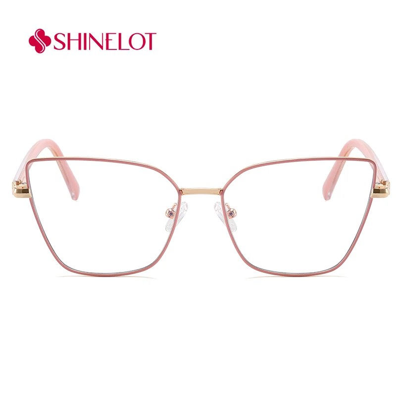 

93532 Classic Urban Women Cat Eye Eyeglasses Frame Female Anti-Blue Light Glasses Youth Style Metal Eyewear Hot Lady Gift