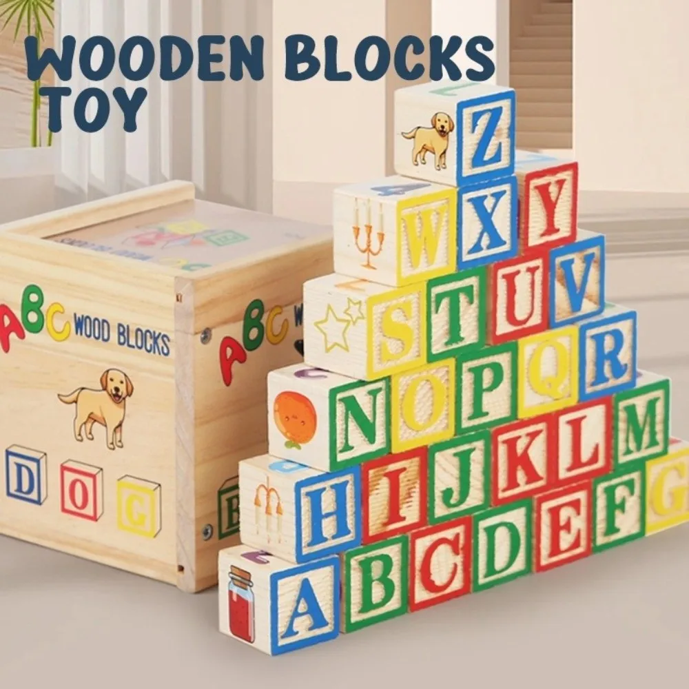 

Alphabet Stacking Letter Cognitive Toys Multi-functional 27-grain Stamping Blocks Educational Puzzle Sensory Toy