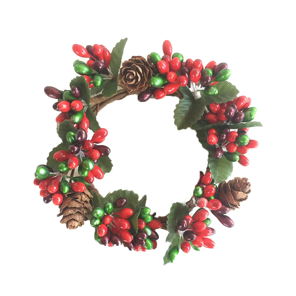 

2Pcs Decorative Christmas Wreath for Home Holiday Fireplace Front Door Wall Decor Joyful Celebration Ambiance Red Green Xmas