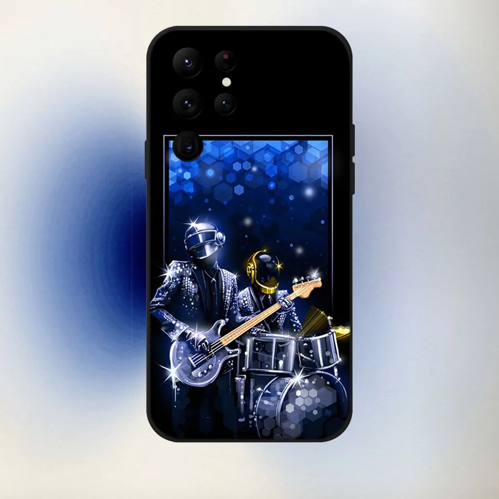 D-Daft Punk Band Phone Case For Samsung S24,23,22,30,21,10,9,Ultra,Plus,Lite,FE,5G Black Soft Case