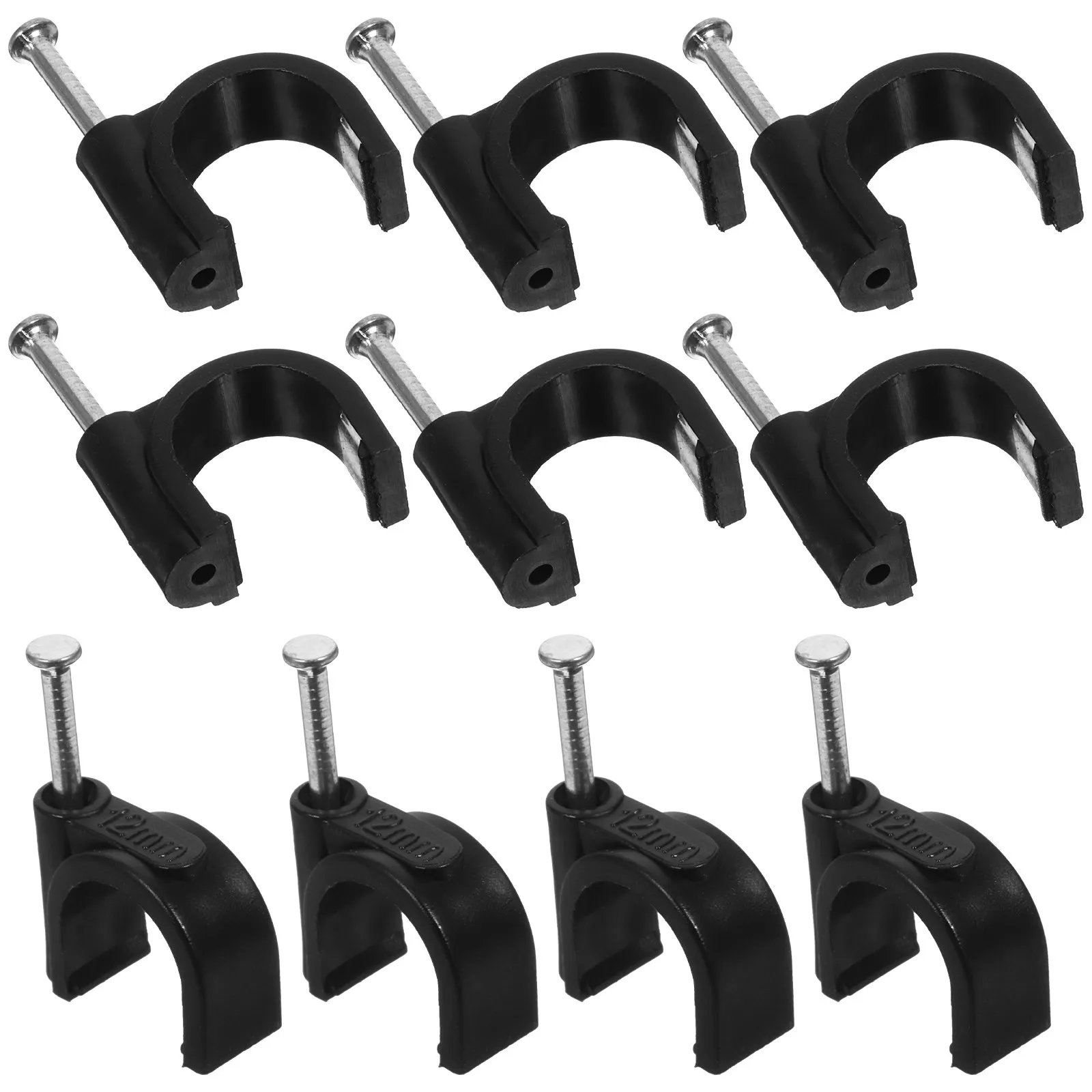100pcs Circular Pipe Clamps Half Clamp Fixing Tools With Nails For Tubing Support J Hooks Clamps Fasteners Hardware Fittings