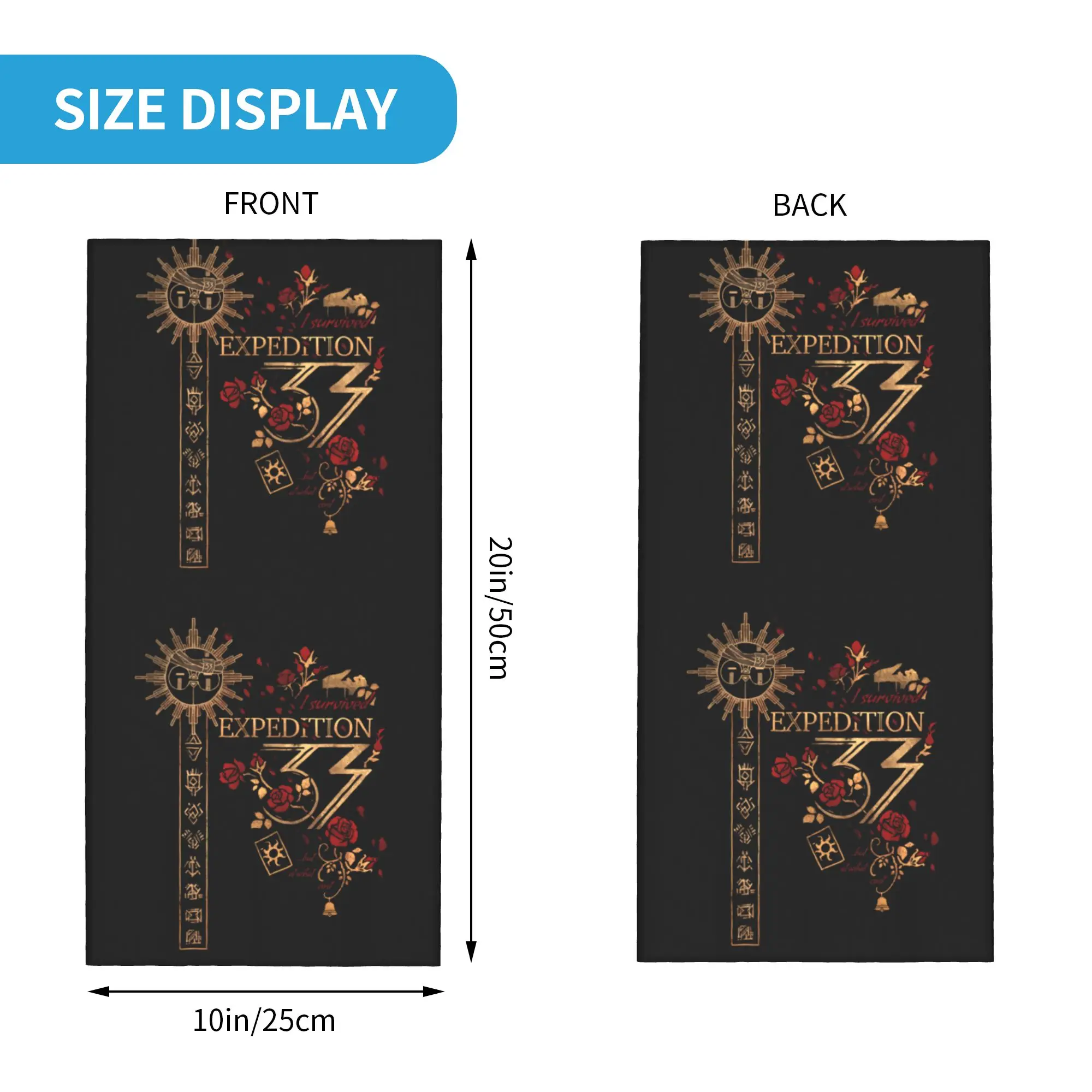 Video Game Clair Obscur Expedition 33 Bandana Neck Gaiter UV Protection Face Scarf Cover Men Women  Headwear Tube Balaclava